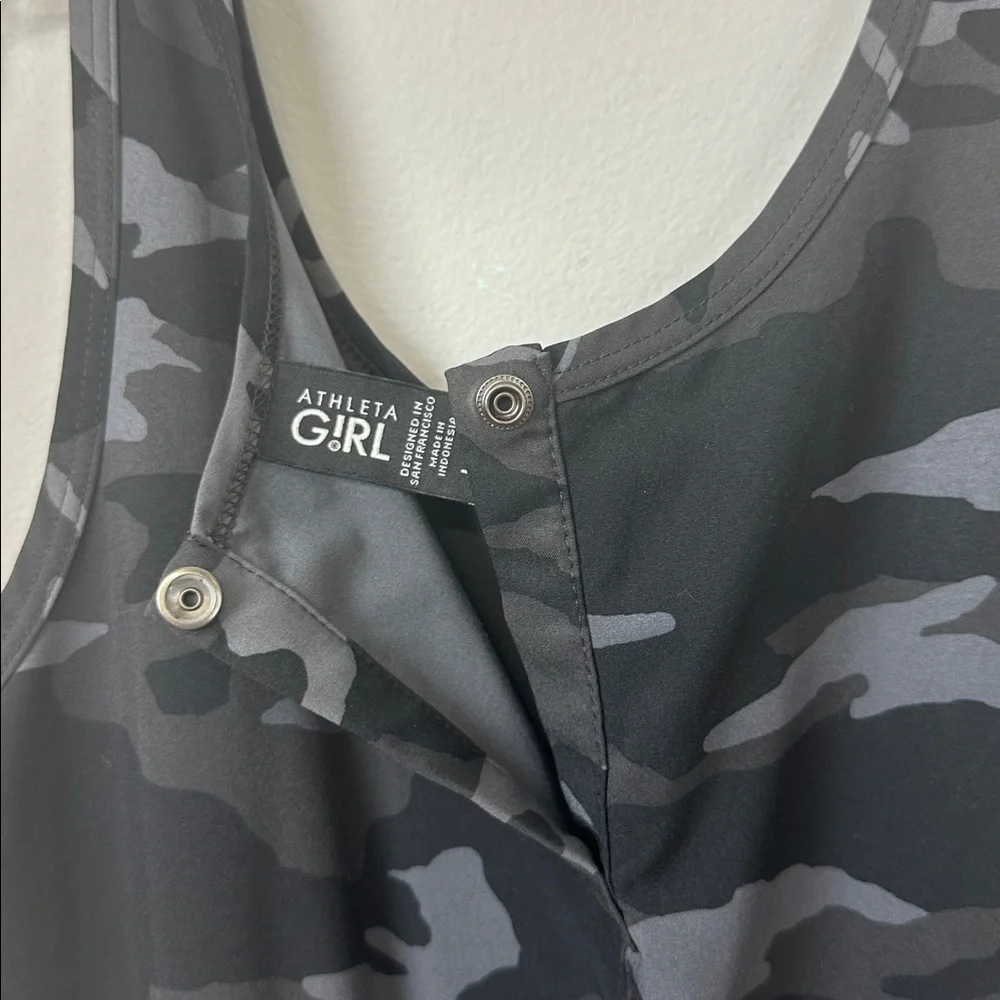 Athleta Girl Black Camo On The Go Shorts Romper, Size L/12